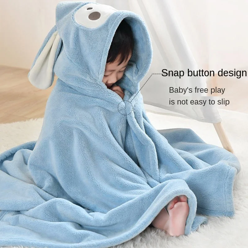 Thickened Bath Towels Cute Children Newborn Baby Super Soft Absorbent Pure Cotton Hooded Cloak Bath Towel Can Be Worn Blanket 2