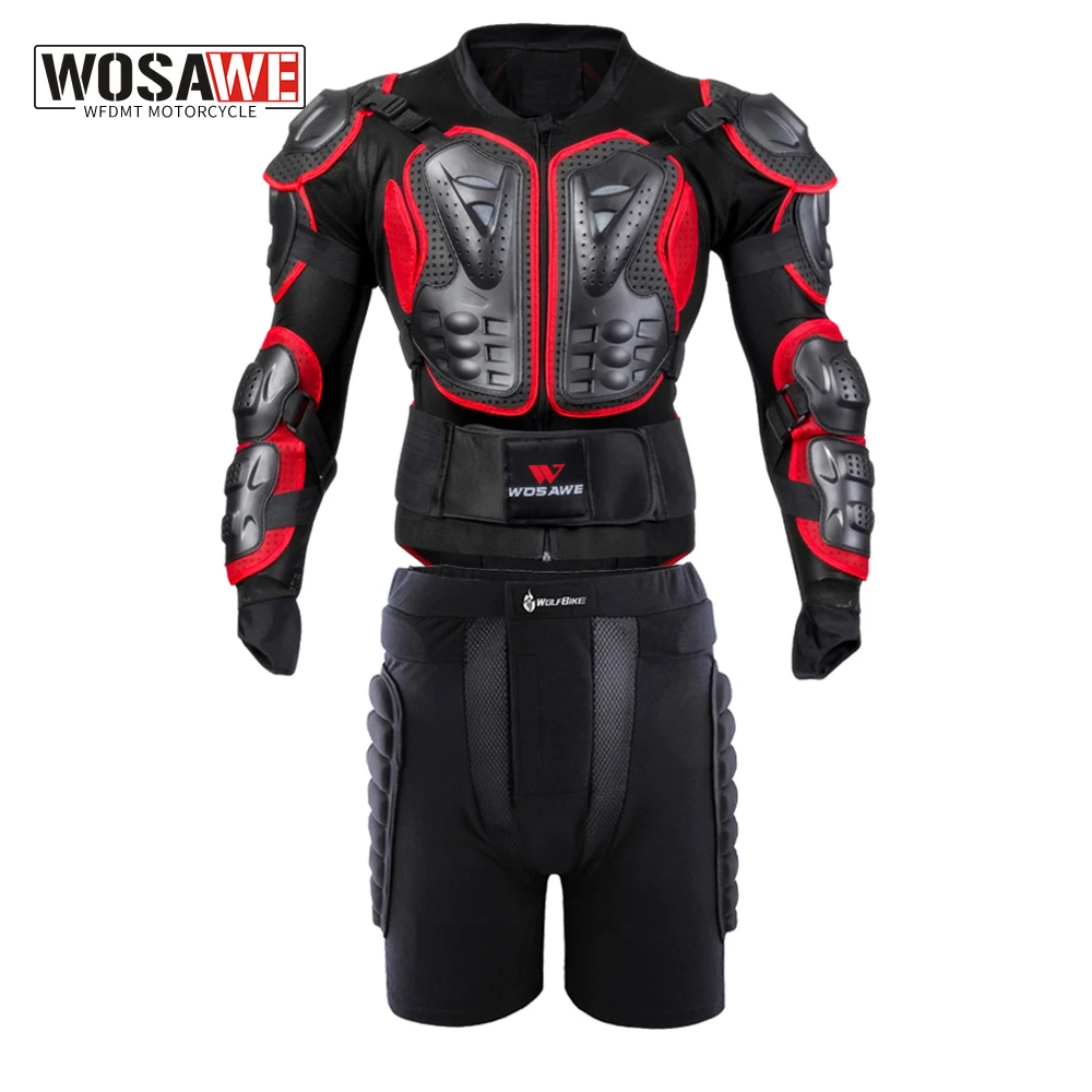 WOSAWE Full Body Protection Jacket Motorcycle Protective Armor Motocross Downhill Racing Chest Back Protector Hip Guard