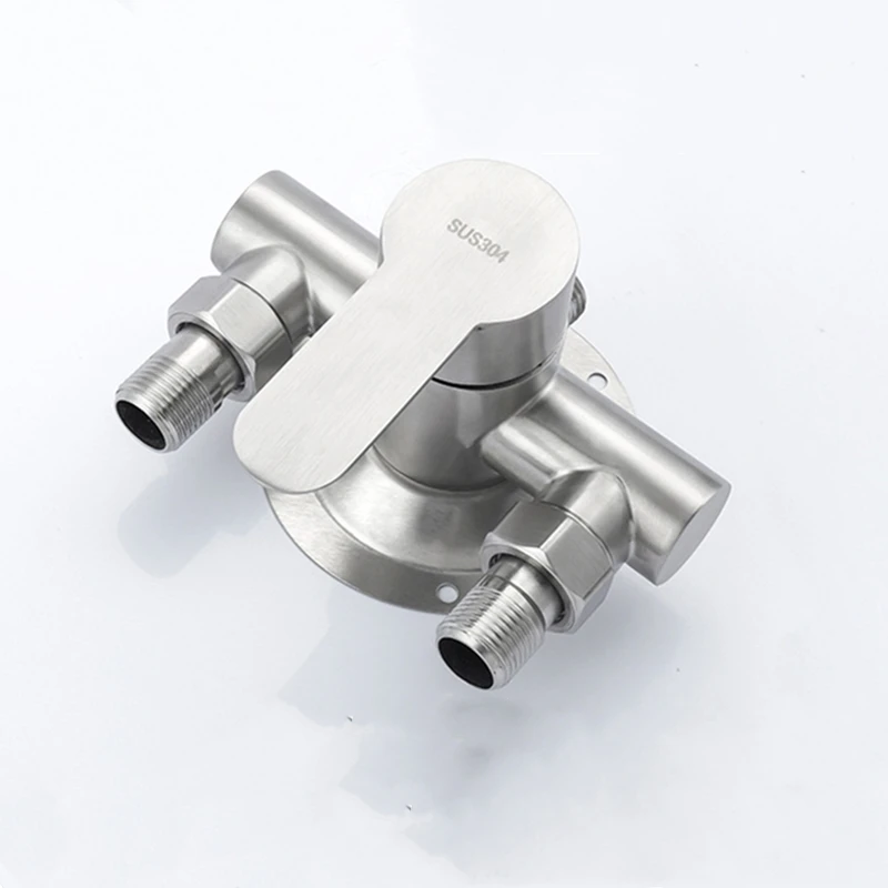 304 Stainless Steel Shower Faucet Mixer Valve Double Type Bathroom Shower Hot Cold Water Tap G1/2’ Bathtub Faucet 2
