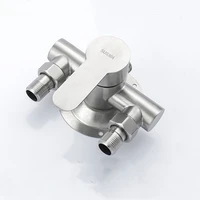 304 Stainless Steel Shower Faucet Mixer Valve Double Type Bathroom Shower Hot Cold Water Tap G1/2’ Bathtub Faucet 2