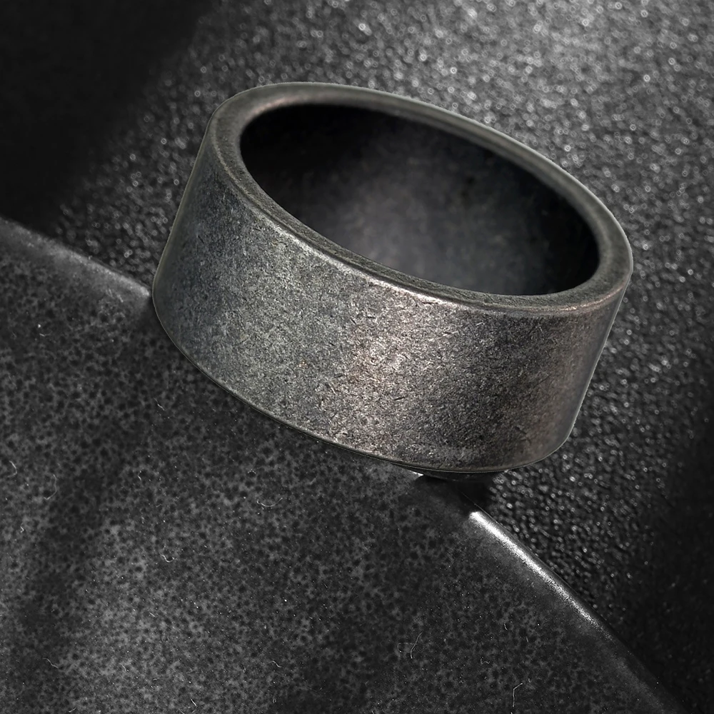 Vintage Silber Farbe Chunky Edelstahl Ringe für Männer 8/10/12mm Gothic Punk Rock Hiphop Zubehör schmuck Geschenk – Detail 4