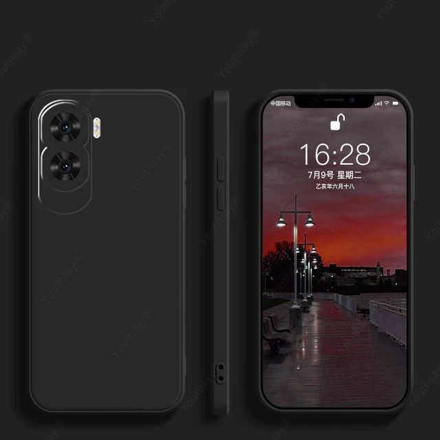 Funda de teléfono para Honor 90 Lite, carcasa trasera suave de silicona  negra para Honor 90 Lite - AliExpress