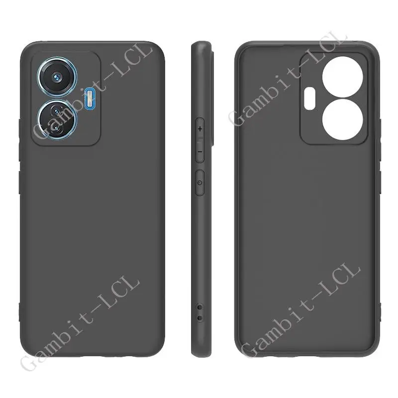 Anti-Falling Case For Vivo T1 44W 4G  V2153 6.44"  Soft Silicone TPU Original Shockproof Back Cover On VivoT1 iQOO Z6 Y55 6