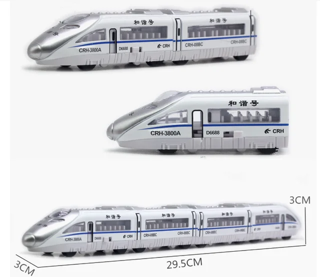 High quality 1:60 alloy pull back high-speed rail train model,4 sets of train toys gift,diecast alloy children's subway toy 6