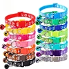 Collar with Bell Cartoon Footprint Colorful Dog Puppy Cat Accessories Kitten Collar Adjustable Safety Bell Ring Necklace
