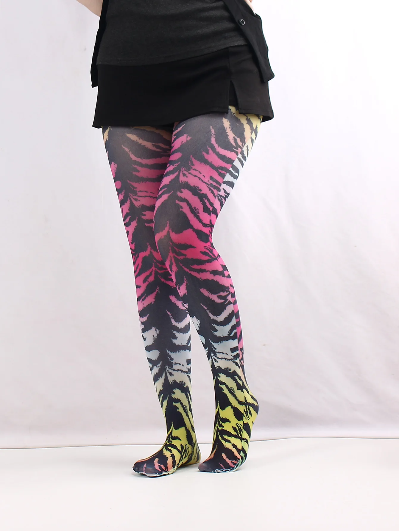 Muster gedruckt Retro Strumpfhosen für Frauen 17 Stil Muster Strumpfhosen weiblichen Frühling neue Stern Gitter lange Socken Farbe Strumpfhosen – Detail 24