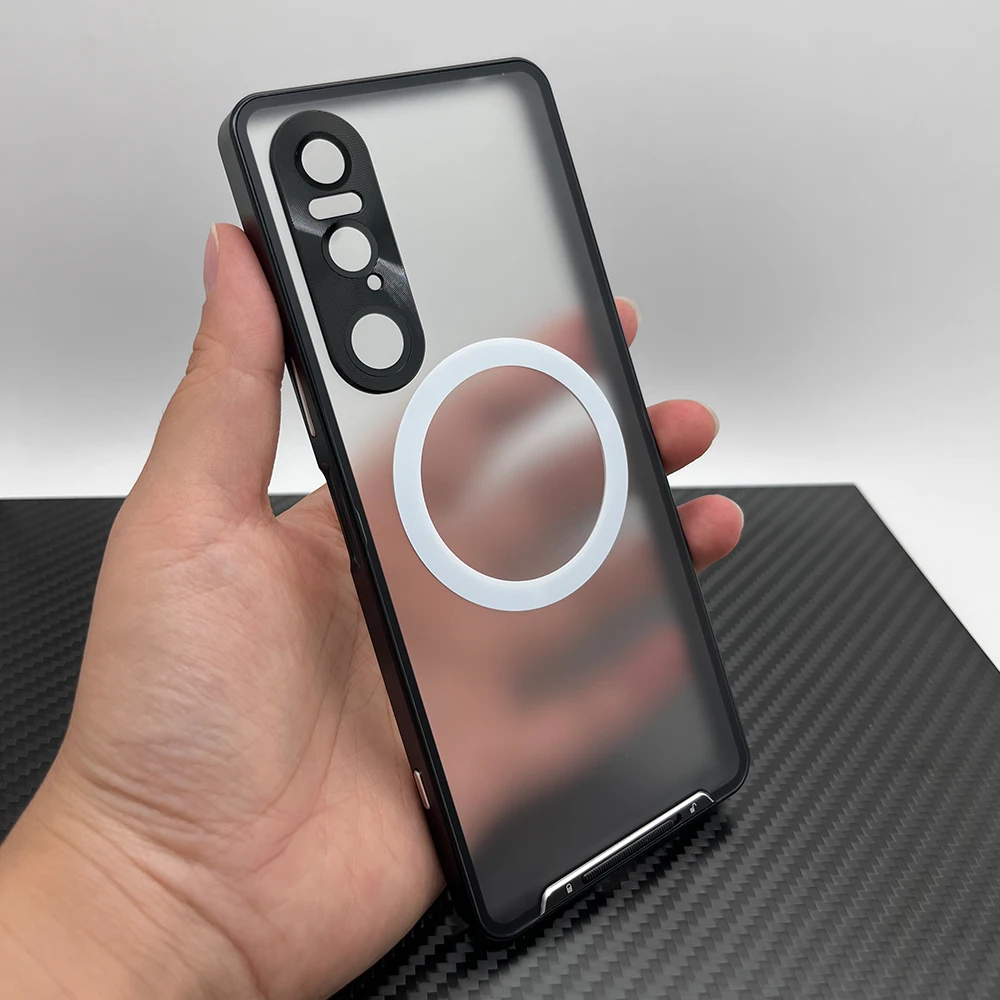 Lightweight Metal Cover For Sony Xperia 10 V Case 1 5 IV Aluminum Frame Translucent Magnetic Core Hard Back Built-in Camera Lens