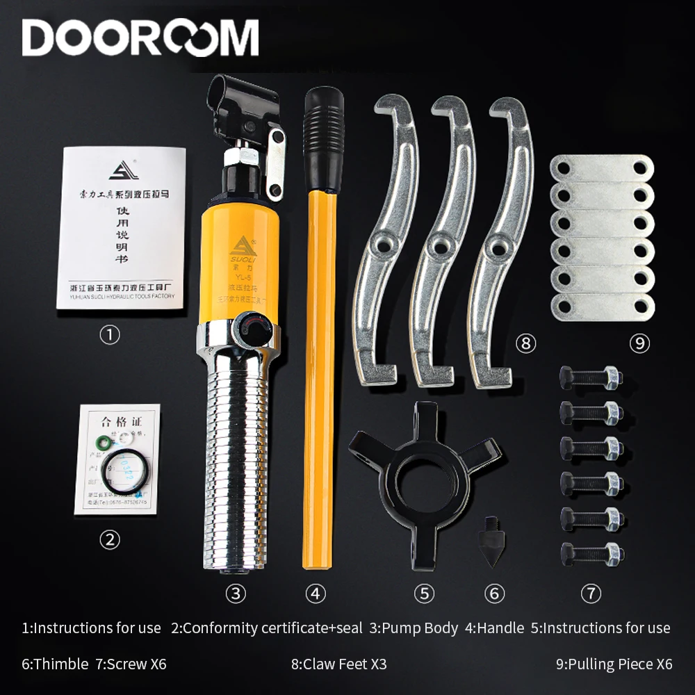 5/10/15/20T Hydraulic Puller Hydraulic Gear Puller 3 Jaw Puller Set Hydraulic Bearing Puller Three Arm Bearing Removal Cylinder 3