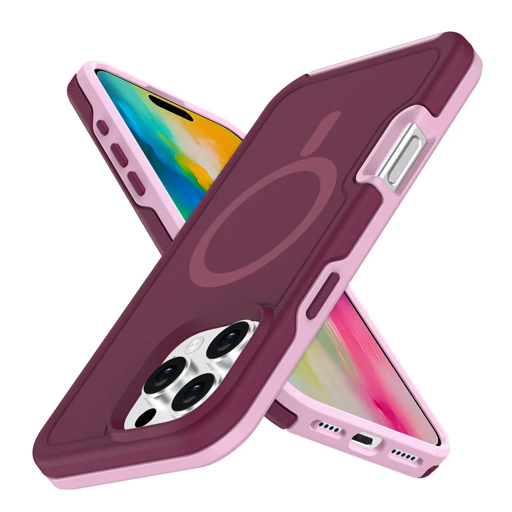 Luxury Matte Magnetic Shockproof Phone Case with Dual Layer Protection