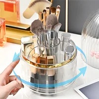 Makeup Brush Holder 360° Rotating Makeup Brush Holder Dustproof Make Up Brush Container With Clear Acryliccover B 1