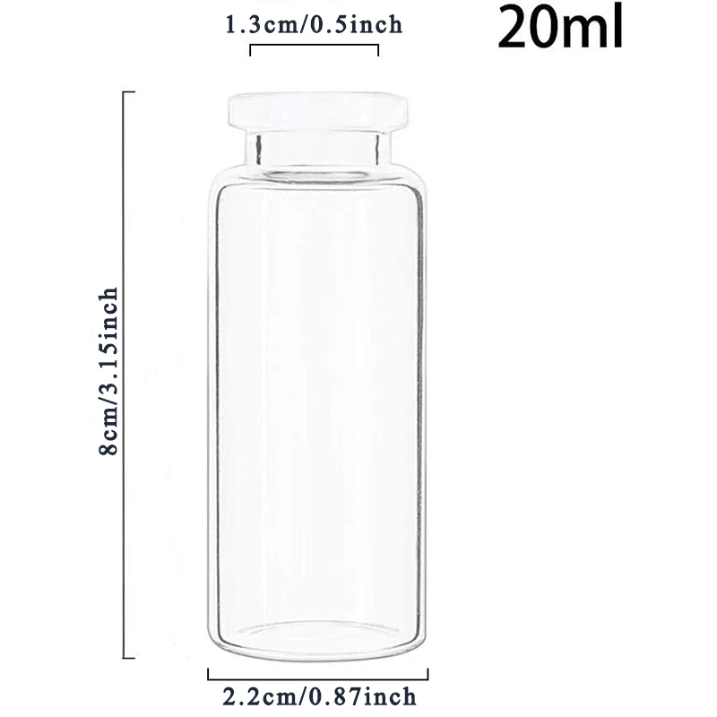 40pcs 20ml 22X80mm Cute Clear Glass Bottles with Cork Stopper Empty Spice Bottles Jars DIY Crafts Vials Storage Wedding Favors