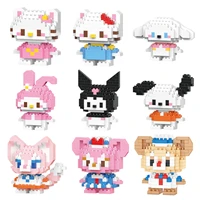 Disney 108 style Stitch LinaBell Hello Kitty Building Blocks Princess Cartoon Figrues Bricks Children's Assembly Toys Model Gift 1