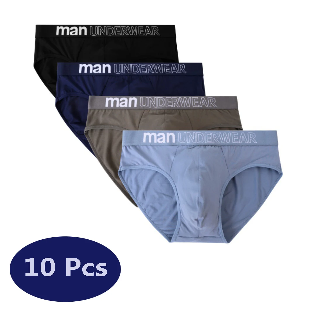 10 Pcs/Lot Men's Briefs Underwear Letter Comfortable Panties Shorts Sexy Boxer Shorts  Gifts for Man Underpants