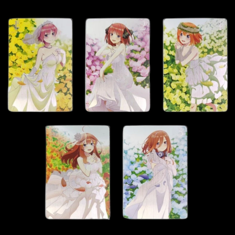 

5pcs The Quintessential Quintuplets Ichika Miku Yotsuba DIY Animation Girl Flash Card with Human Game Collection Cards Toys Gift