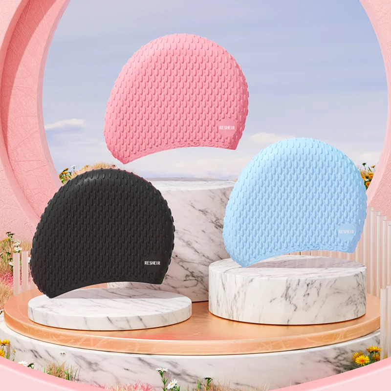 Silicone Swimming Cap for Adults Waterproof Swim Cap for Women and Men High Elastic Cap 4