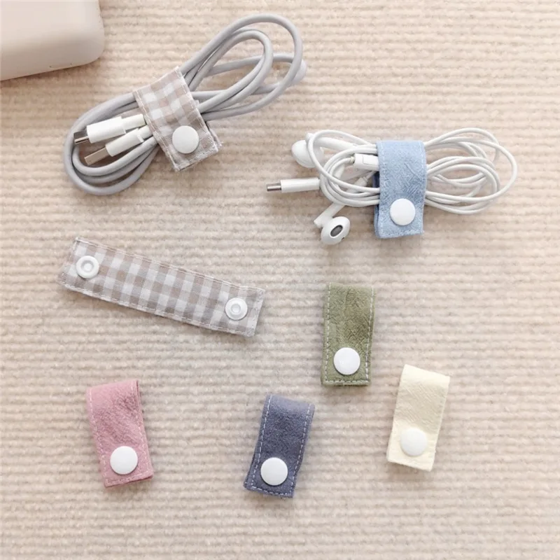 패브릭 케이블 정리대, 재사용 가능한 데이터 헤드폰 충전기용 타이, 휴대용 와..
