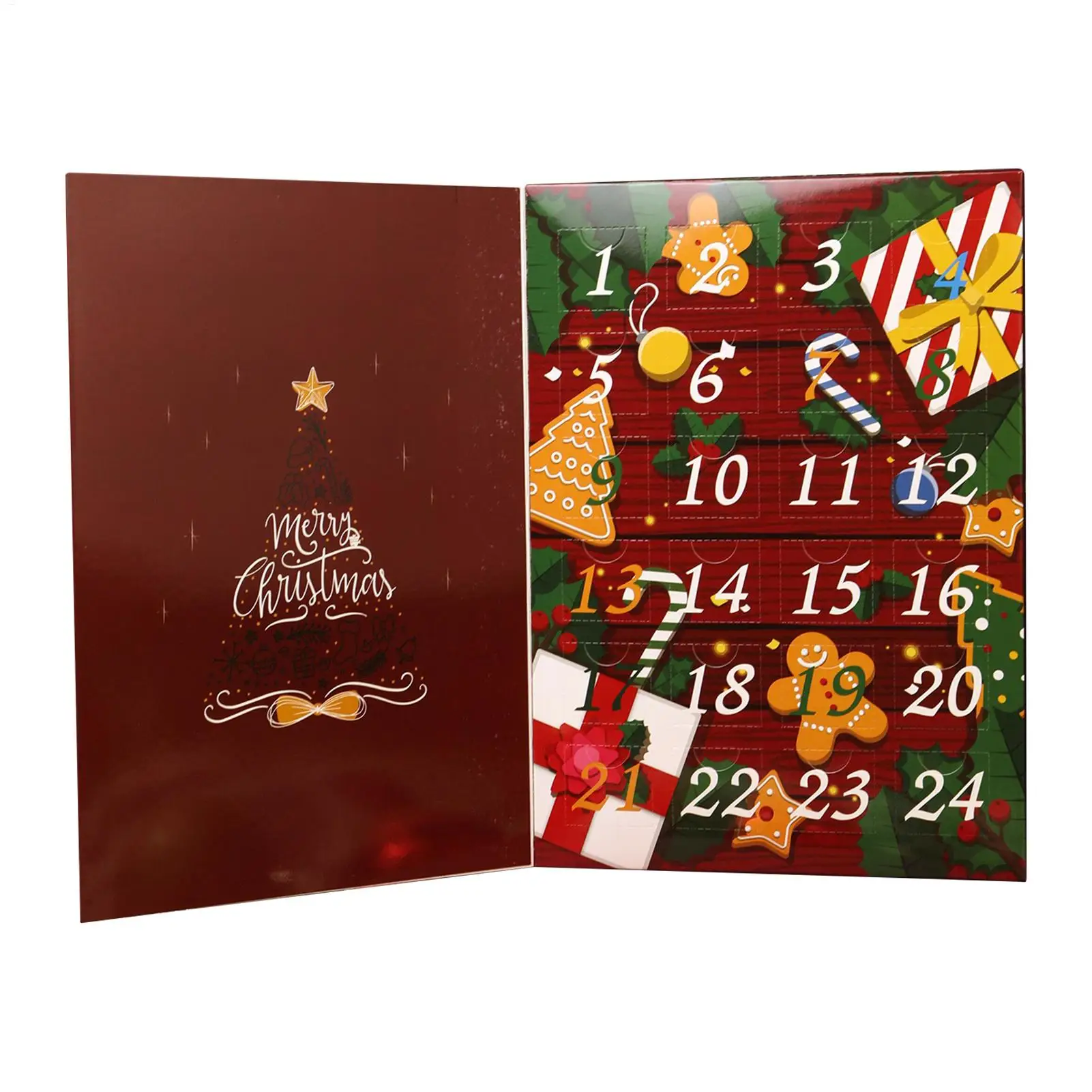 24-day Christmas advent countdown calendar poke box hole fun Christmas Eve surprise flip gift filling box empty box DIY gift box