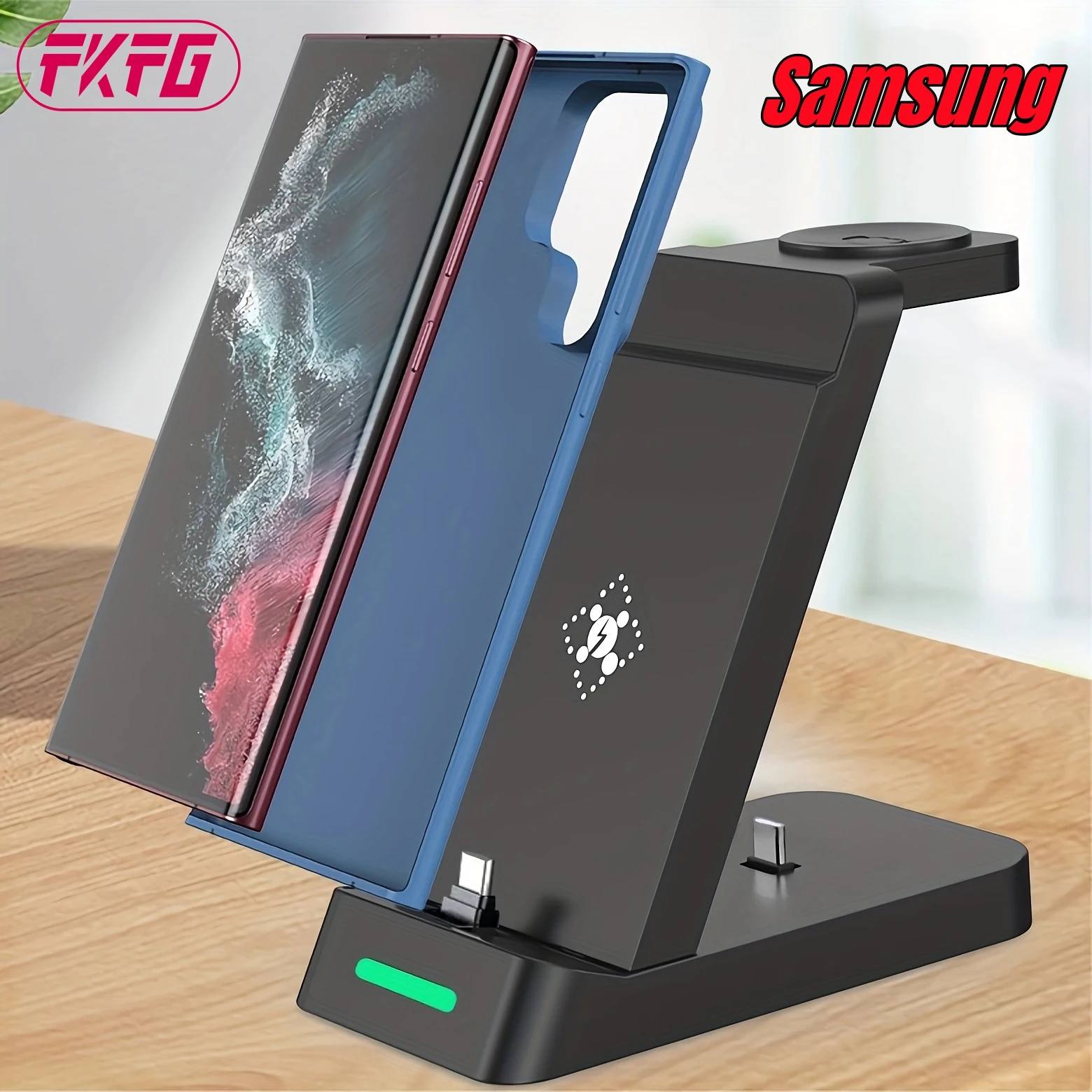 

Быстрая зарядная станция 3 в 1 для Samsung Galaxy S23 Ultra/S22/S21/Note20/Z Fold 4/Galaxy Buds/Galaxy Watch 5 Pro/4/3