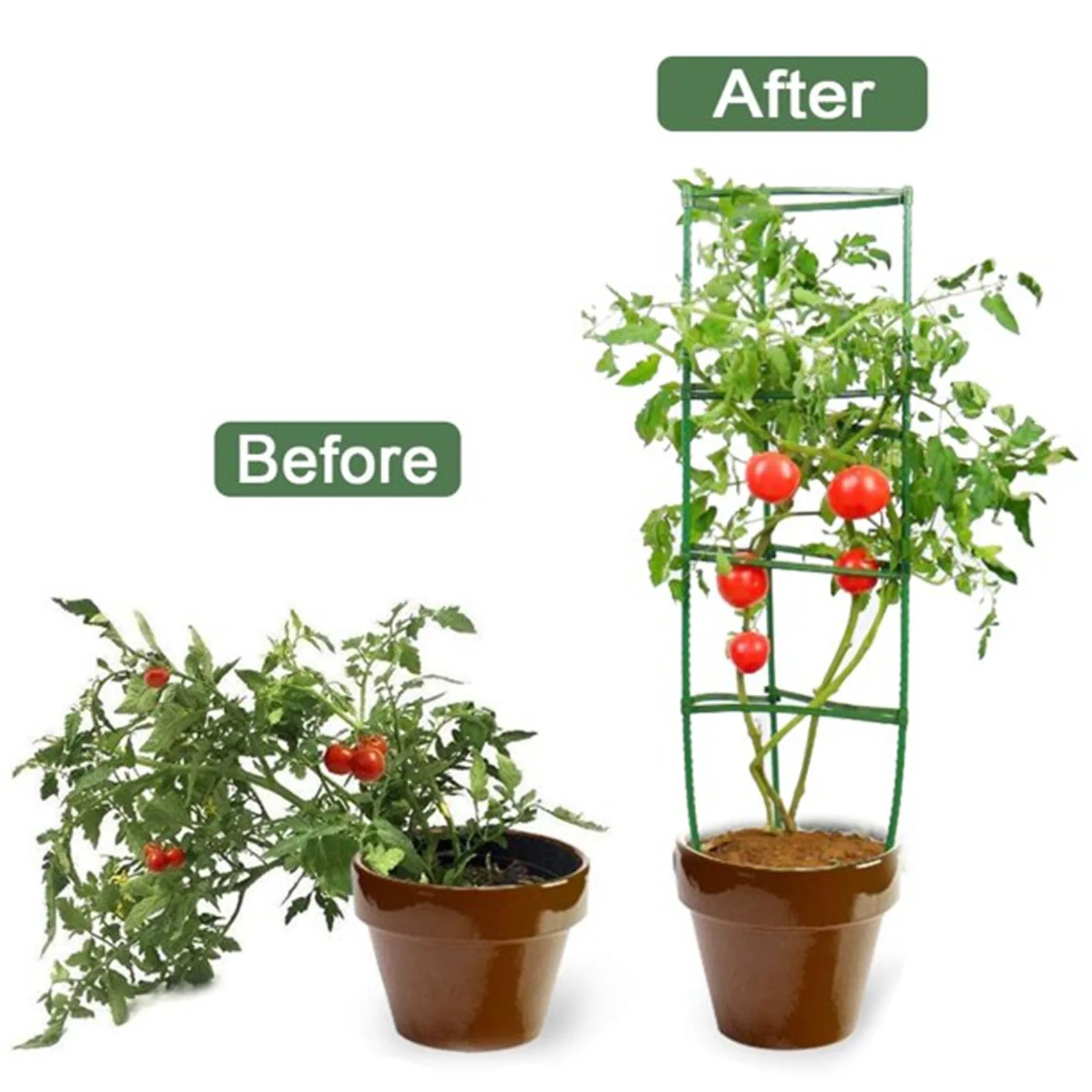 12 Pcs Garden Vegetables Stakes For Plant Cage Support Tomato Cage For Vertical Climbing Plants 11mm Stake