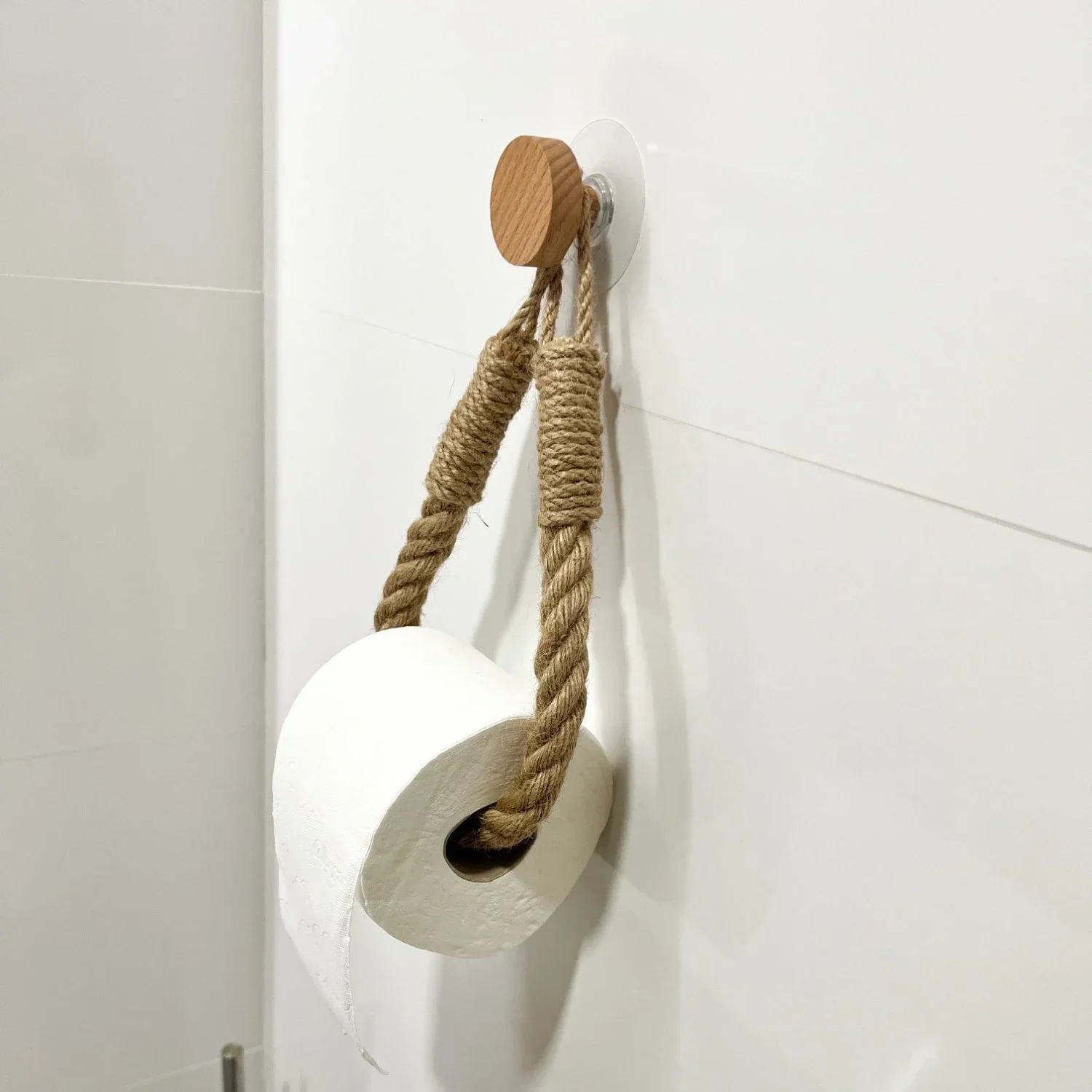 Paper Towel Holder Towel Rack Paper Towel Rack Nail-free Sticker Towel Rack Bathroom Wooden Hook Paper Towel Rack Bathroom Toilet Accessories Set Paper Holder Wooden hook