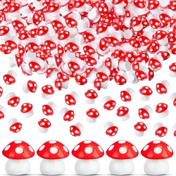 Whimsical Miniature Mushroom Figurines for Garden and Dollhouse Decor (Set of 50) (Red-50Pcs)