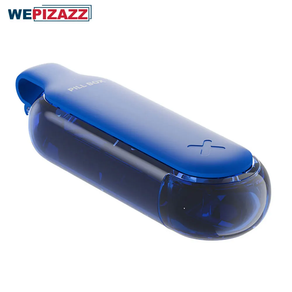 Compact BPA-Free Pill Dispenser with 4 Compartments and Slide-Open Organizer for Daily Vitamins and Supplements