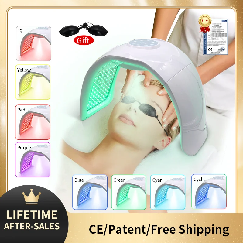 8 Colors Led Infrared Light pdt Facial LED Photon Machine Moisturizing Spray Deep Cleaning Acne Treatment Home Beauty Salon