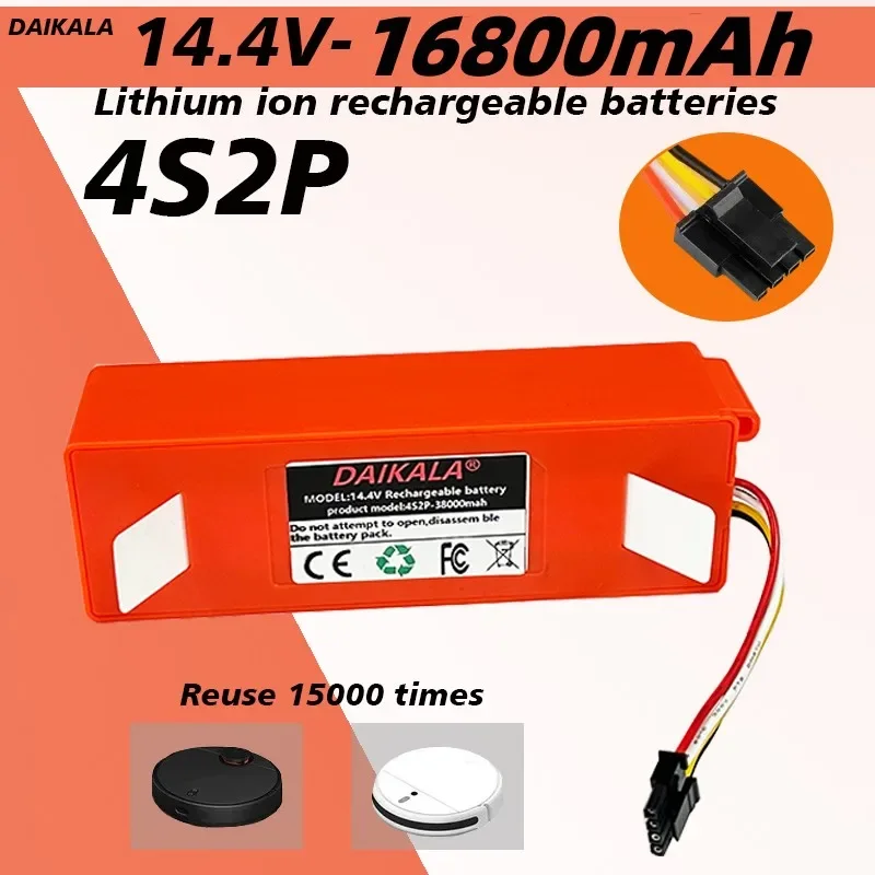 

For Mijia Robot Vacuum Cleaner Battery 14.4V16800mah Stone Robot S50 S51 S55 4S2P Power Lithium Battery
