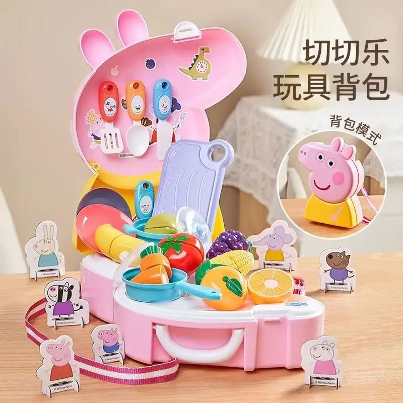 

Мультяшная карта Свинка Пеппа через Jiajia, рюкзак для хранения, Креативные кухонные медицинские инструменты, имитация обучающей игрушки, праздничный подарок