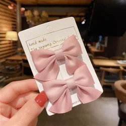 Set of 2 Adorable Bow Hair Clips for Girls - Sweet Summer Hair Accessories (Pink)