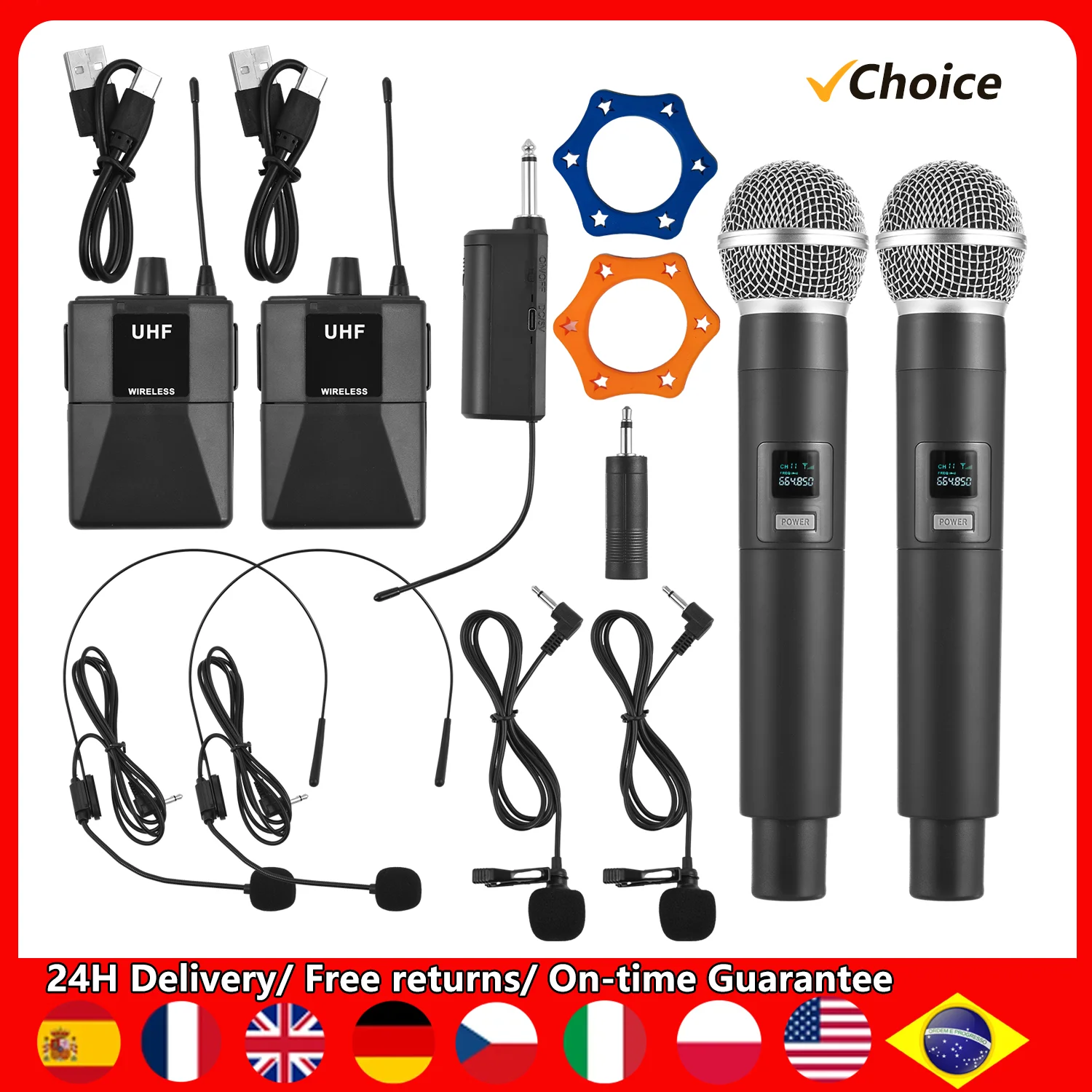 プロ仕様UHFワイヤレスマイクシステム Wireless Microphone