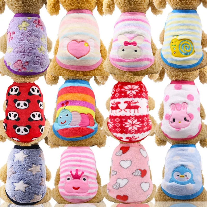 

Soft Plush Winter Warm Dog Clothes for Small Dogs Pet Cat Puppy Vest Spring Autumn Shih Tzu Chihuahua French Bulldog Teddy Coats