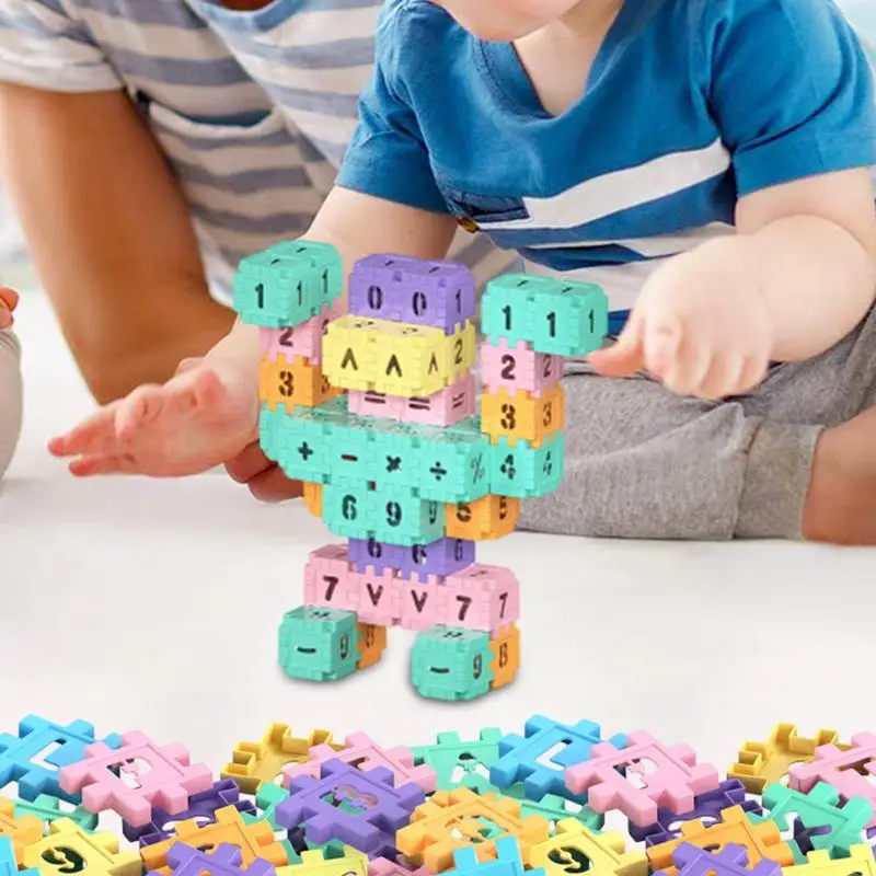 Interlocking Building Blocks 100pcs Funny Puzzle Toy Set Colorful Interlocking Components Brain Teaser Puzzles for Kids Gifts