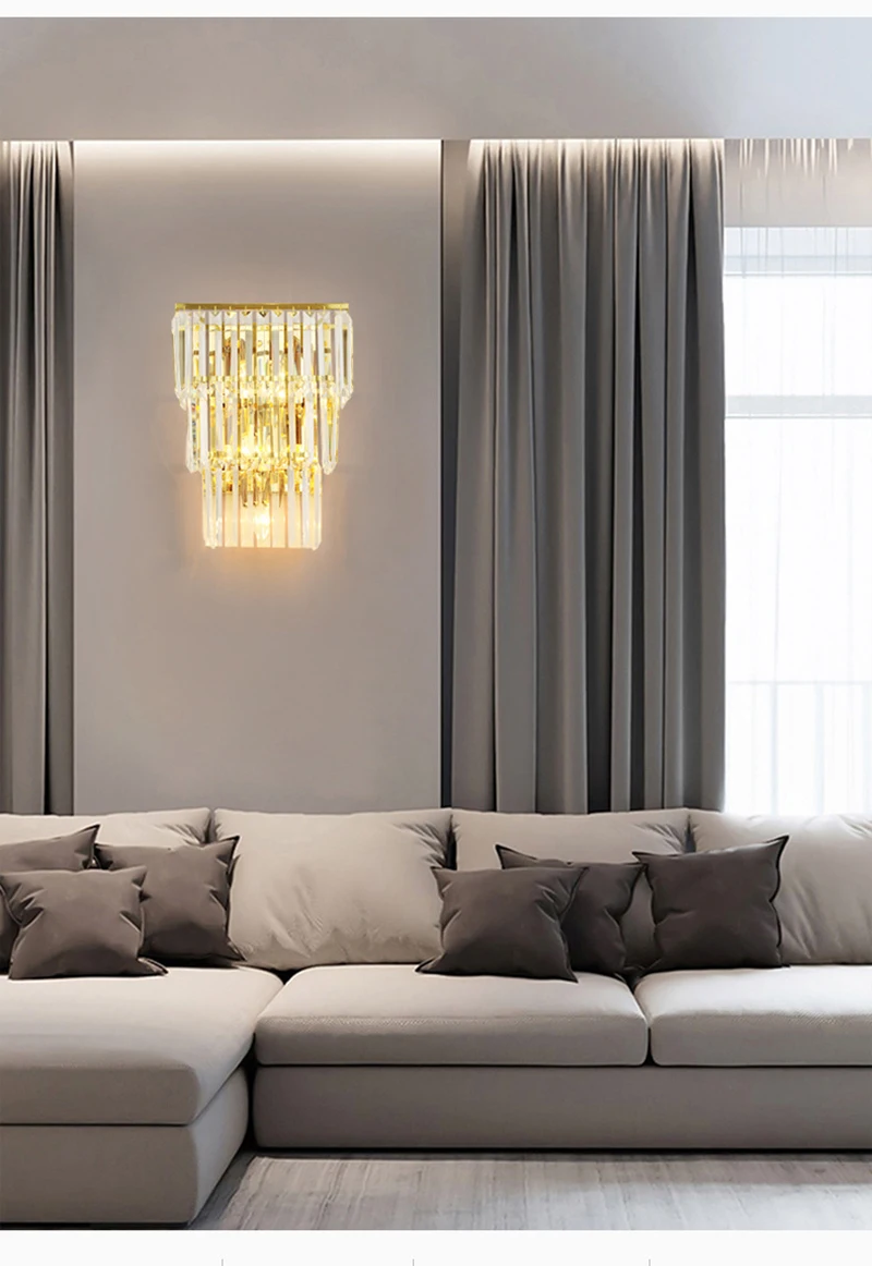 Description Picture 5 of itemCrystal Wall Lamp Light Luxury Gold Wall Light Nordic Modern Sconces Indoor Lighting Room Decor For Bedroom Living Room Bedside