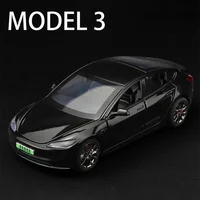 2024 NEW 1:32 FOR TESLA Model 3 Alloy Model Car Toy Diecasts Metal Casting Sound and Light Car Toys Vehicle 1