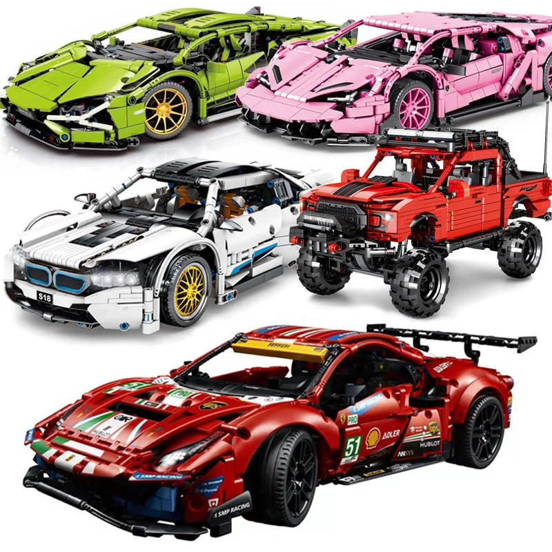 1677pcs City Pull Back Racing Toys for Boys Building Blocks Ferraried Sport Car Bricks Set Kids Children Gift |