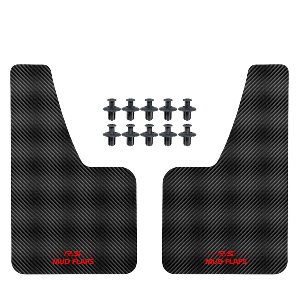 Garde-boue Avant Et Arrière Effet Fibre De Carbone Rouge - Pour SUV, Petite Voiture, Van - Protection Anti-éclaboussures