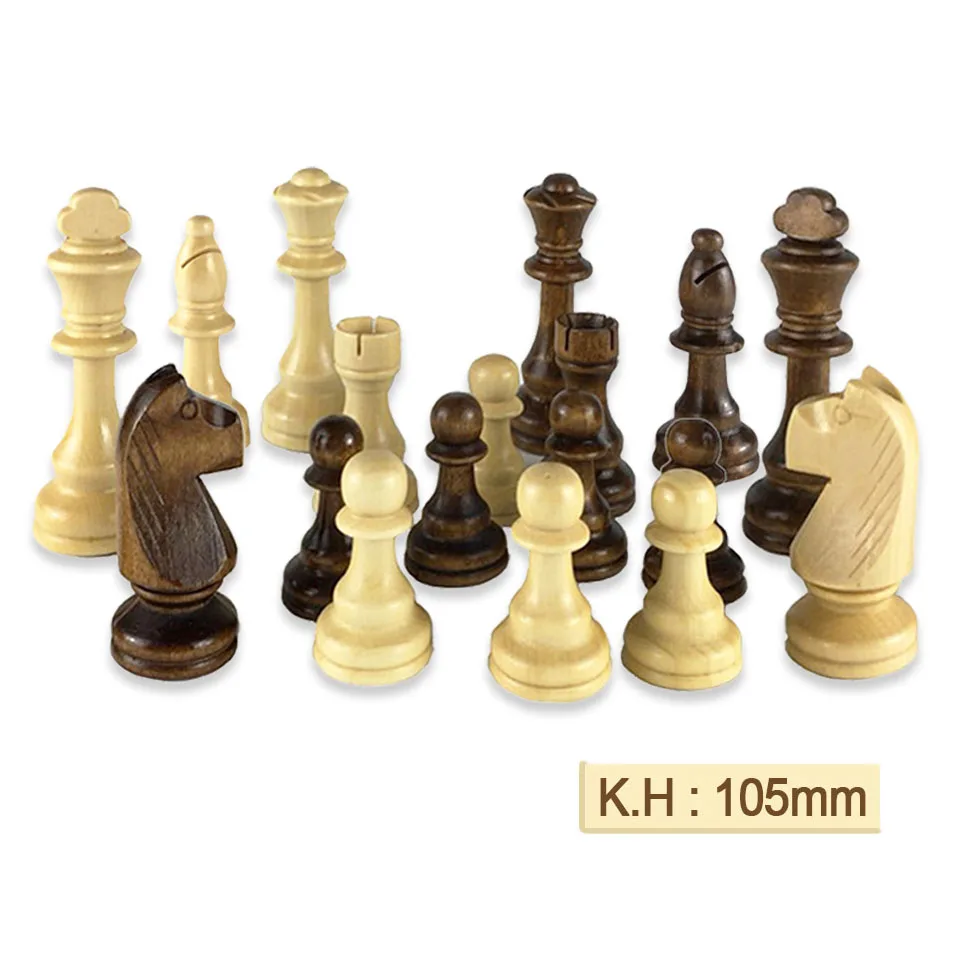 New Extra King Height 105mm Queen Height Wooden Chess Pieces Chess Game High Quality Set Standard Chessmen PU Chessboard