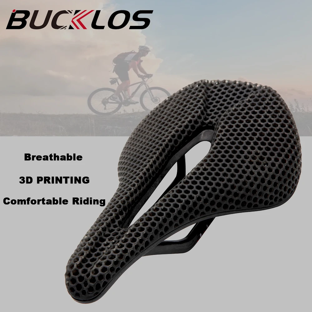 

BUCKLOS 3D Printed MTB Saddle Ultralight Carbon Fiber Road Mountain Bicycle Seat Cushion Hollow Breathable 3D Bike Saddle