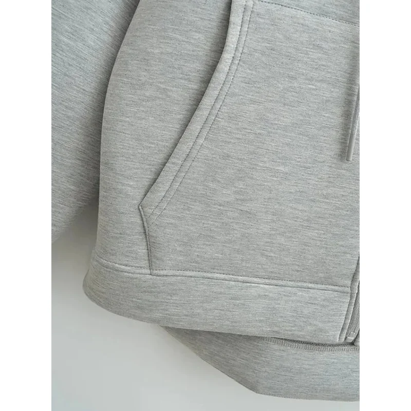 Women Fashion Casual Zipper Top Hoodie Street Style Vintage Solid Long Sleeve Loose Outerwear New Autumn Winter Hoodies