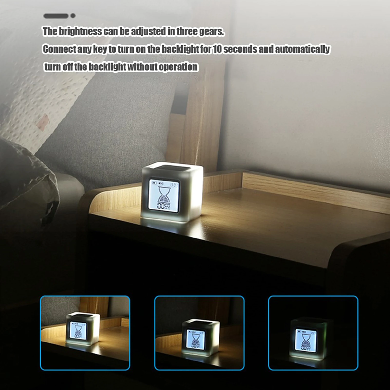 Cube LED Timer Kitchen Cooking Learning Hourglass Timer Glowing Night Light Countdown Work Exercise Time Management Clock