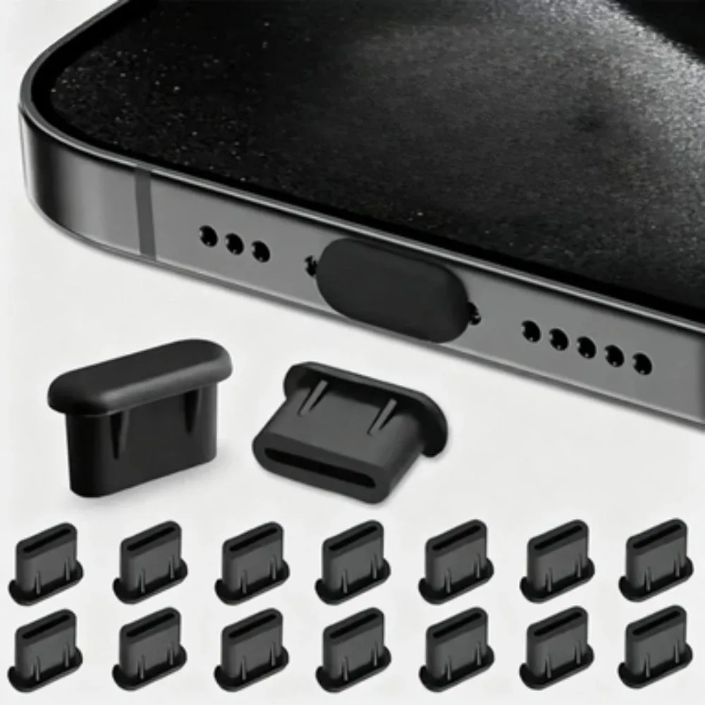 5/10pcs 유형 C 먼지 플러그 USB 충전 포트 보호 커버 블랙 화이트 실리콘 먼지 캡 충전 포트 전화 먼지 보호