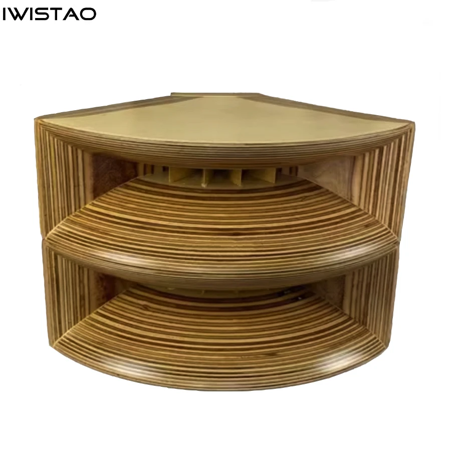 IWSITAO 1 Pair Hyperbolic Stable Diffusion Empty Wooden Horn 1 Inch Throat Birch Plywood Wide 400MM with Adapter