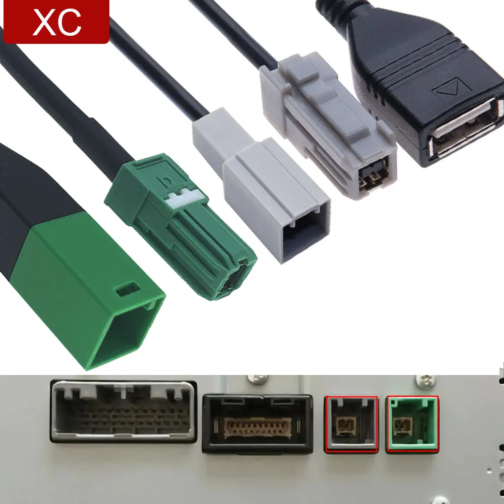

4 Pin Car Radio Audio Media Data Wire USB Carplay Plug Adapter Cable Connector for Honda Subaru Toyata Mazda Android Navigation