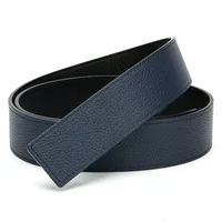 Double-Sided Luxury 4.0cm Wide Lychee Leather Belt with Extra Strap 4