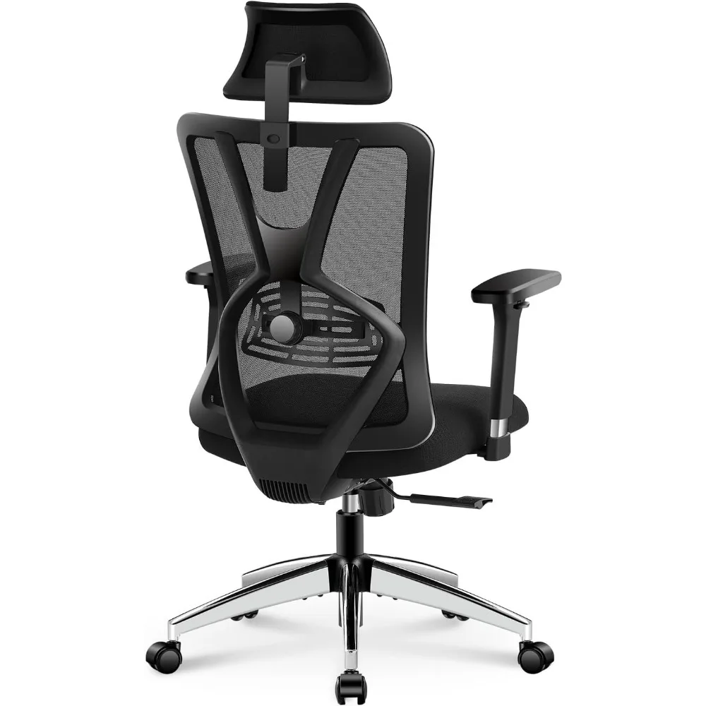 

Ergonomic Office Chair - High Back Desk Chair with Adjustable Lumbar Support & 3D Metal Armrest - 130°Reclining