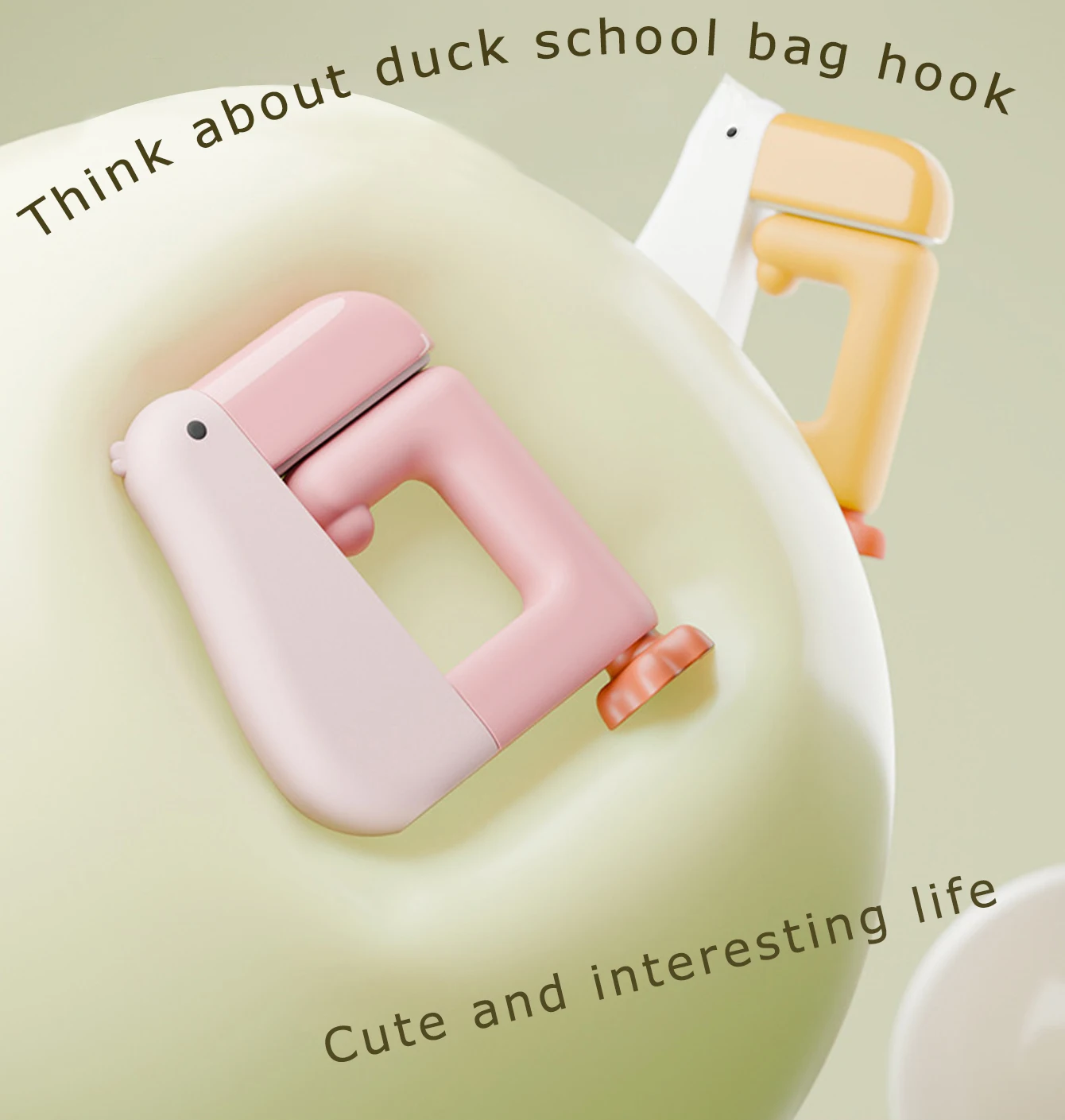 Kawaii Desktop Organizer Punch-free Hook Multi-functional Removable Side Bag Suspension Tool Office Supplies desk storage hook