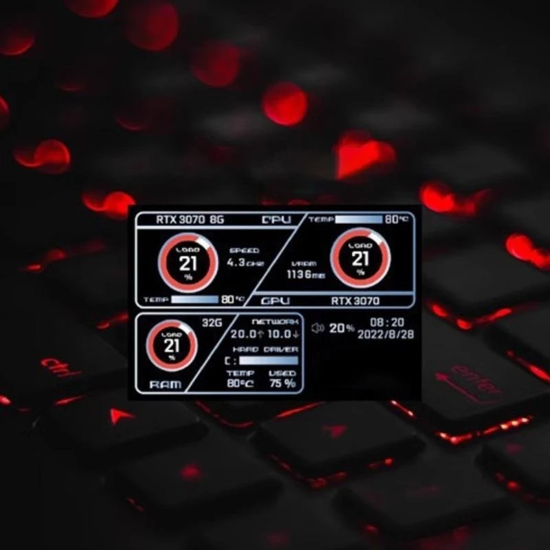 K0EA 미니 3.5인치 LCD 스크린 Type C 스토리지 모니터링용 보조 디스플레이