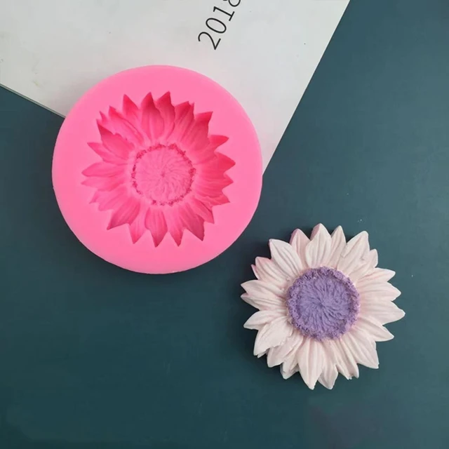 Napraforgó Virág Szilikon Penész Csokoládéhab Sütőszerszám Csepp Szalag Lyuk Aromaterápia Gyertya Gipsz - Image 4