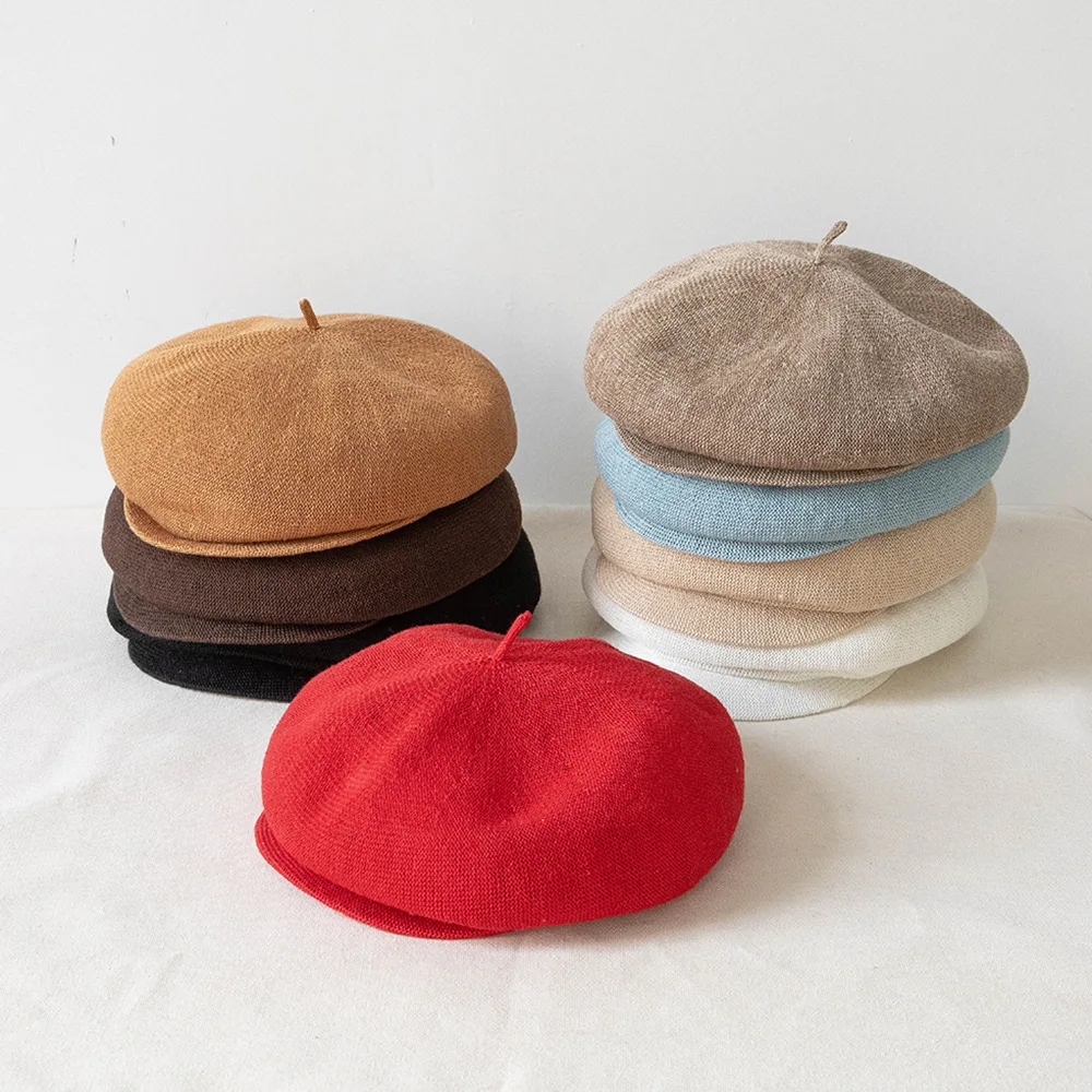 Frühling Sommer Damen Newsboy Hut Leinen Atmungsaktiv Mädchen Peaky Blinders Hut Baker Boy Hüte UV-Schutz Sonne Strand Baseball Cap – Detail 11